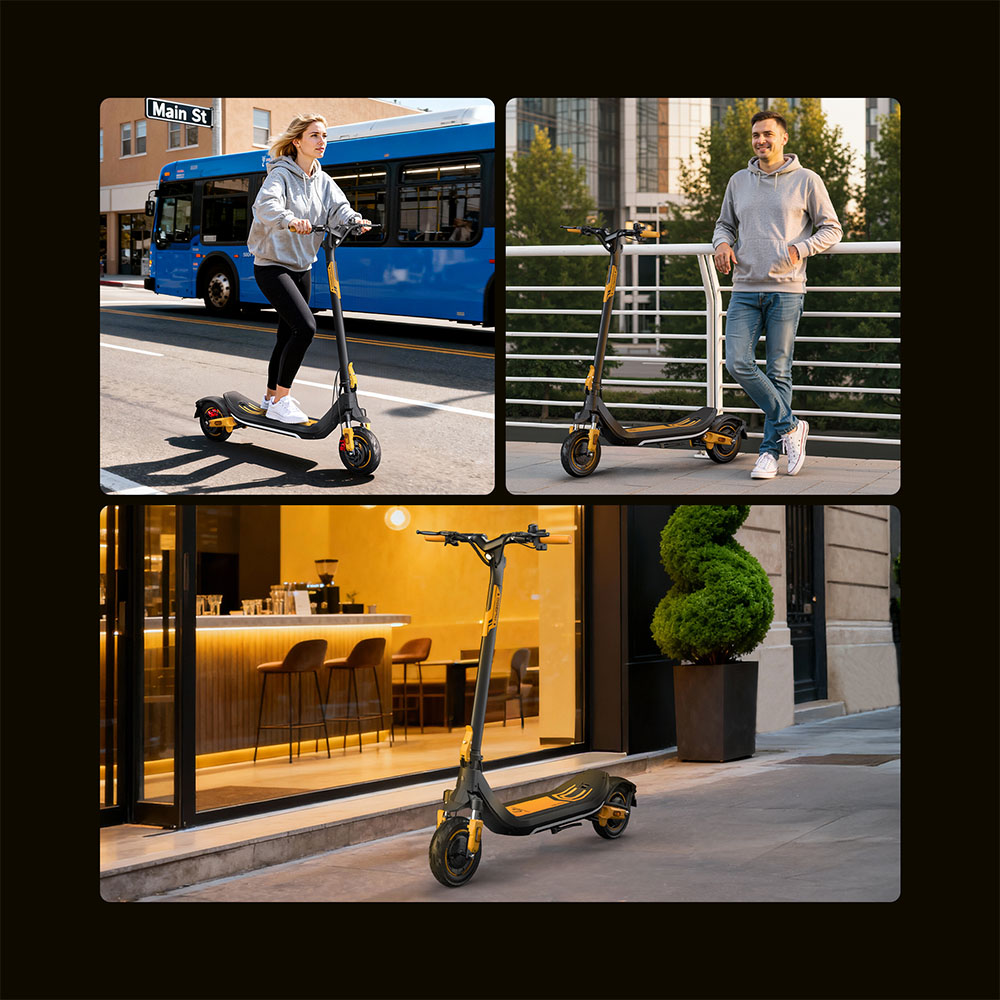 KUGOO M3 PRO Elektromos Roller, 600 W-os Motor, 48 V 13 Ah Akkumulátor, 10 colos Gumiabroncsok, 46 km/h Max. Sebesség, 64 km Hatótávolság, Dupla Tárcsafék, Dupla Felfüggesztés, NFC Feloldás