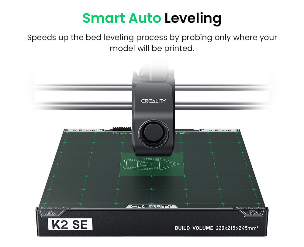 Creality K2 SE Combo 3D Printer, 500mm/s Speed, 0.1mm Precision, 220×215×245mm Build Volume, Auto Leveling, 300°C Nozzle for Multi-Material Printing