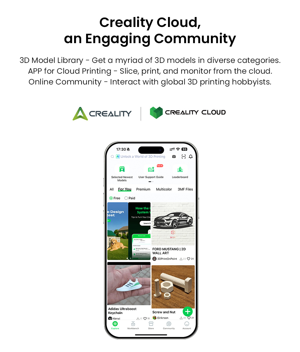 Creality K2 SE Combo 3D Printer, 500mm/s Speed, 0.1mm Precision, 220×215×245mm Build Volume, Auto Leveling, 300°C Nozzle for Multi-Material Printing