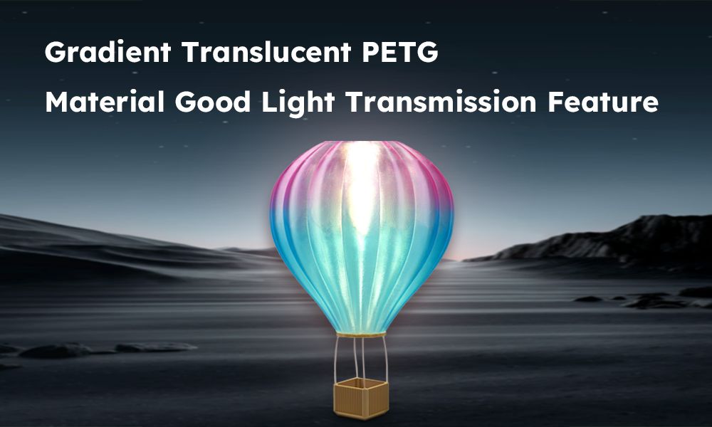 ERYONE High Speed Translucent Gradient Multi-Color PETG Filament, 1kg - Rose Red & Blue