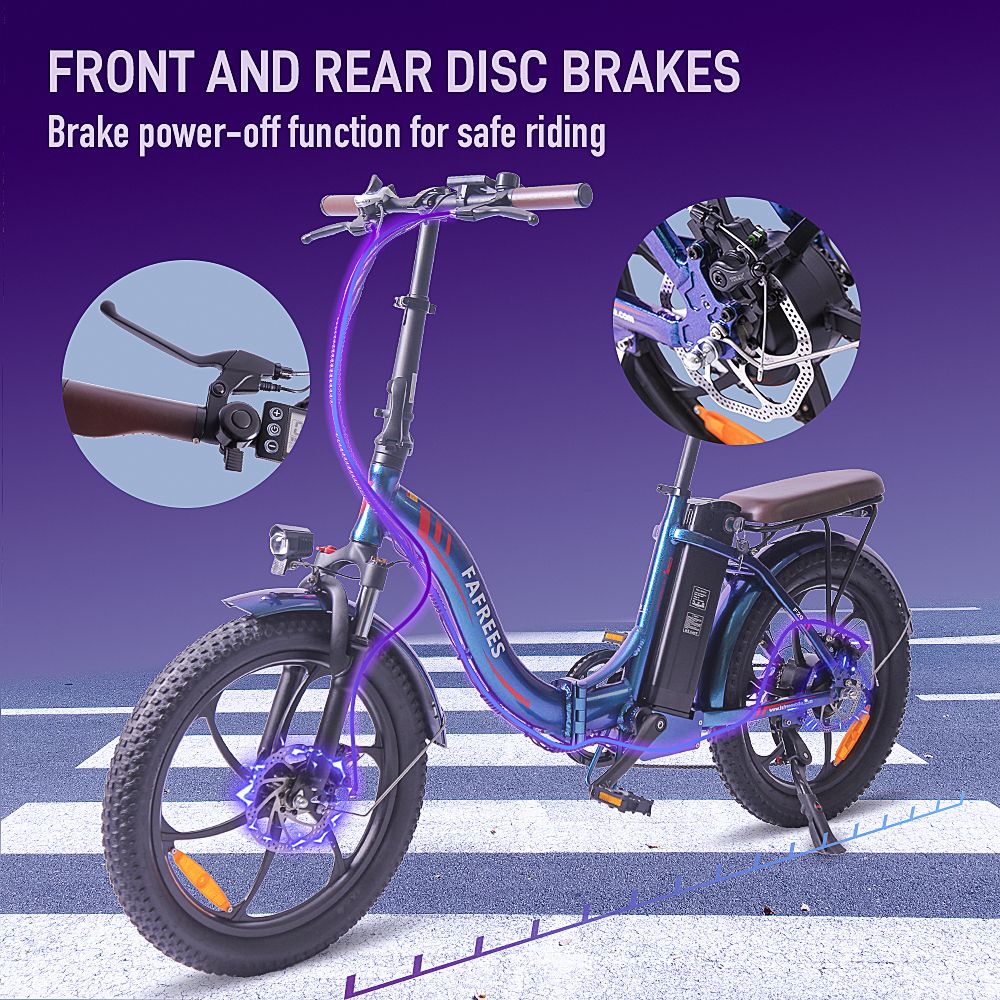 Fafrees F20 Pro Elektrofahrrad, 250W Motor, 36V 18Ah Batterie, 20*3 Zoll Reifen, 25km/h Höchstgeschwindigkeit, 150km maximale Reichweite, mechanische Scheibenbremsen, 7-Gang-Schaltung, LCD-Display – Schwarz