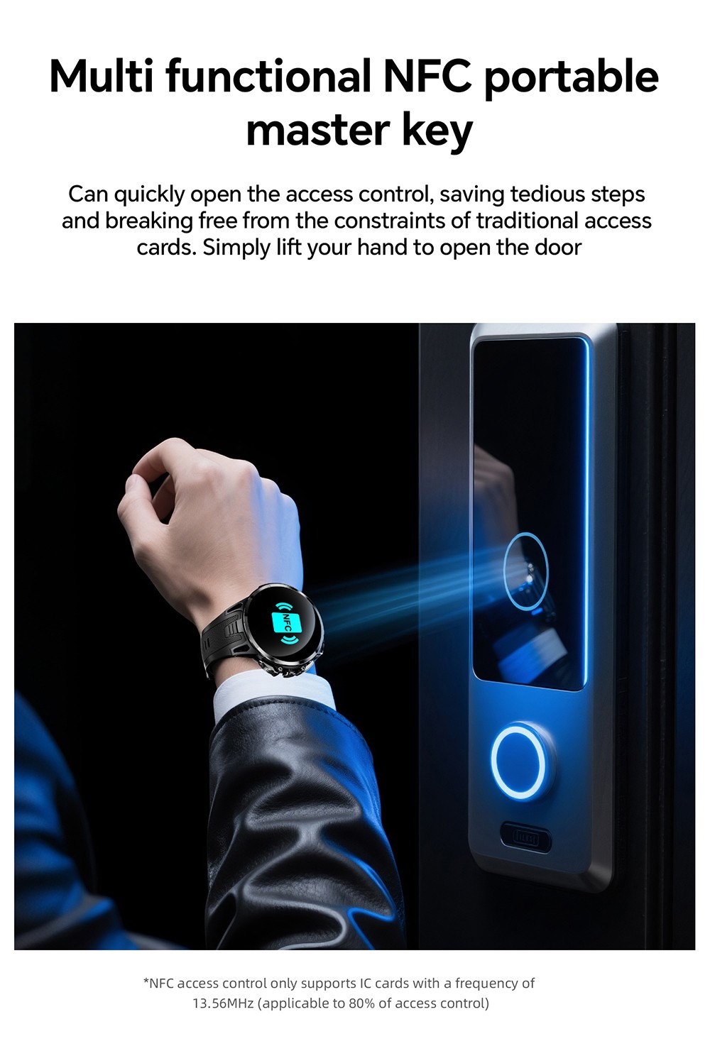 LOKMAT APPLLP 4 PRO Smartwatch, 1.75 inch AMOLED Screen, 5G Calling, NFC Function, Heart Rate Monitoring, Multiple Sports Modes - Black