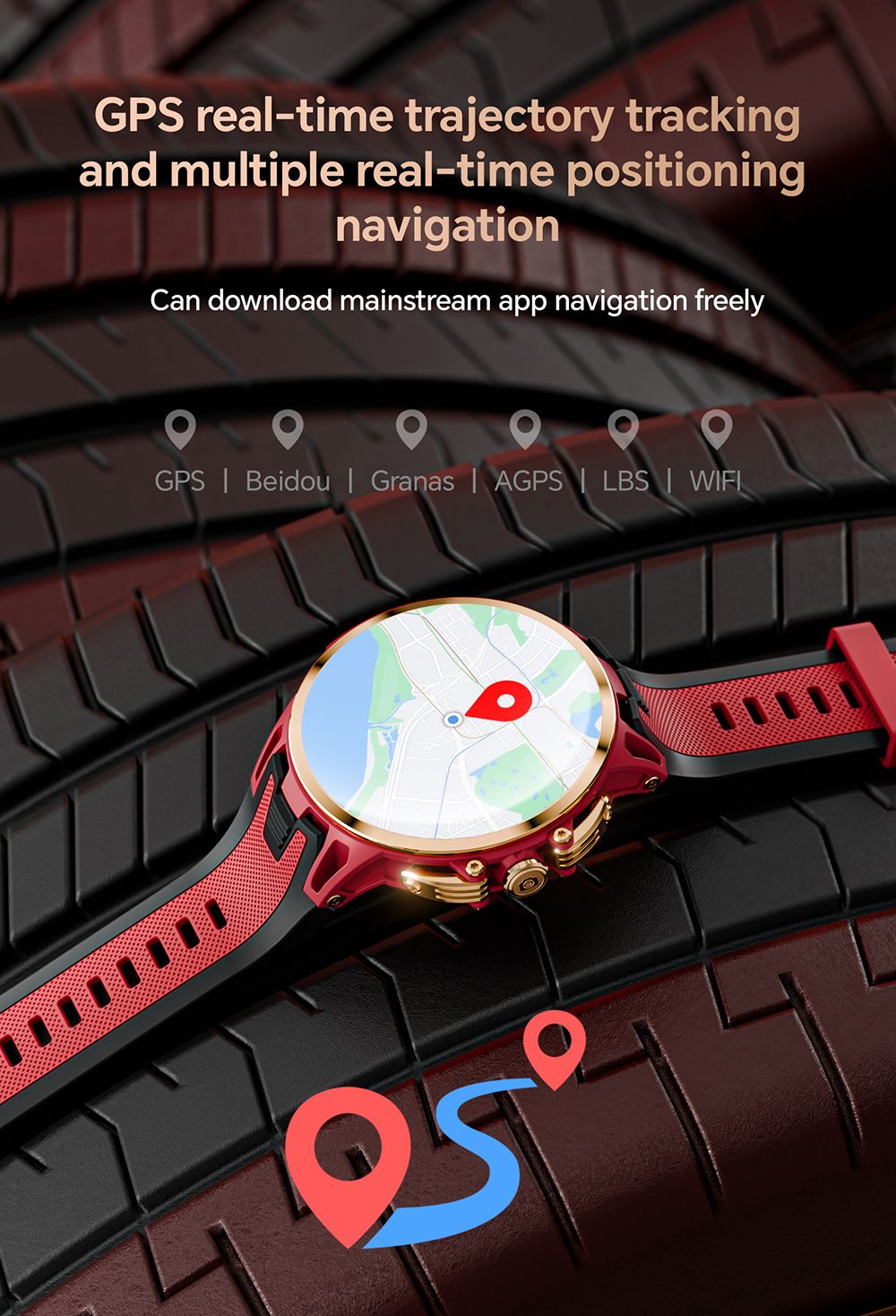 LOKMAT APPLLP 4 PRO Smartwatch, 1.75 inch AMOLED Screen, 5G Calling, NFC Function, Heart Rate Monitoring, Multiple Sports Modes - Black