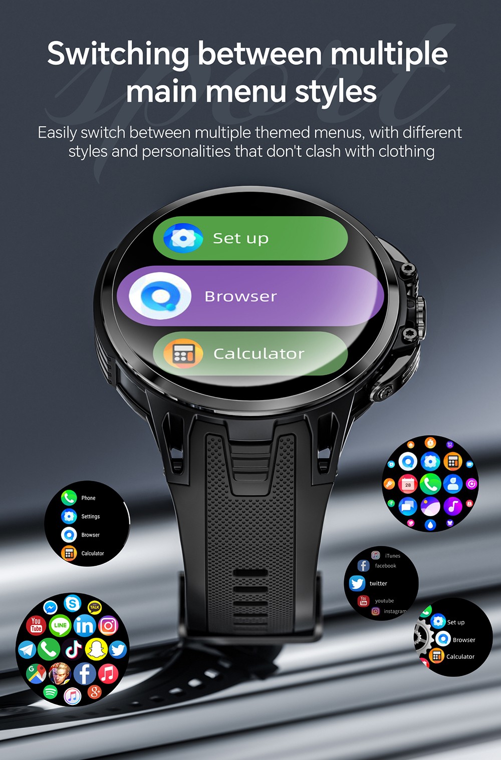 LOKMAT APPLLP 4 PRO Smartwatch, 1.75 inch AMOLED Screen, 5G Calling, NFC Function, Heart Rate Monitoring, Multiple Sports Modes - Black