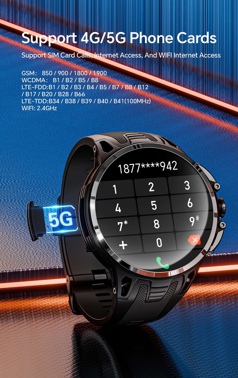 LOKMAT APPLLP 4 PRO Smartwatch, 1.75 inch AMOLED Screen, 5G Calling, NFC Function, Heart Rate Monitoring, Multiple Sports Modes - Black