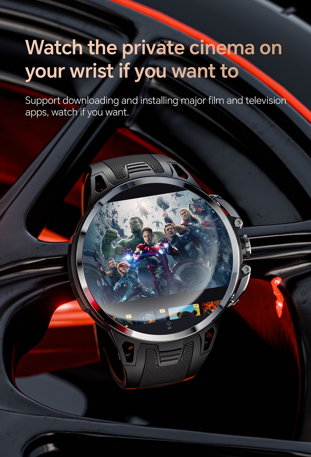 LOKMAT APPLLP 4 PRO Smartwatch, 1.75 inch AMOLED Screen, 5G Calling, NFC Function, Heart Rate Monitoring, Multiple Sports Modes - Black