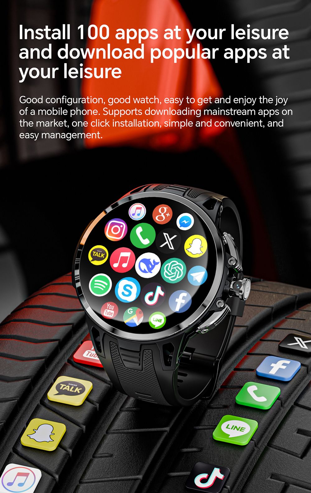 LOKMAT APPLLP 4 PRO Smartwatch, 1.75 inch AMOLED Screen, 5G Calling, NFC Function, Heart Rate Monitoring, Multiple Sports Modes - Golden