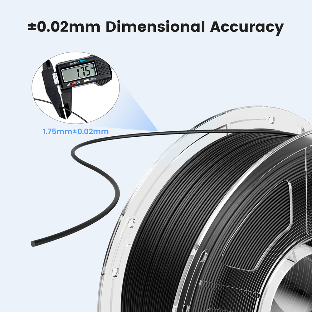 Filament d'impression 3D Mecpow PETG-CF, 1 kg - Noir