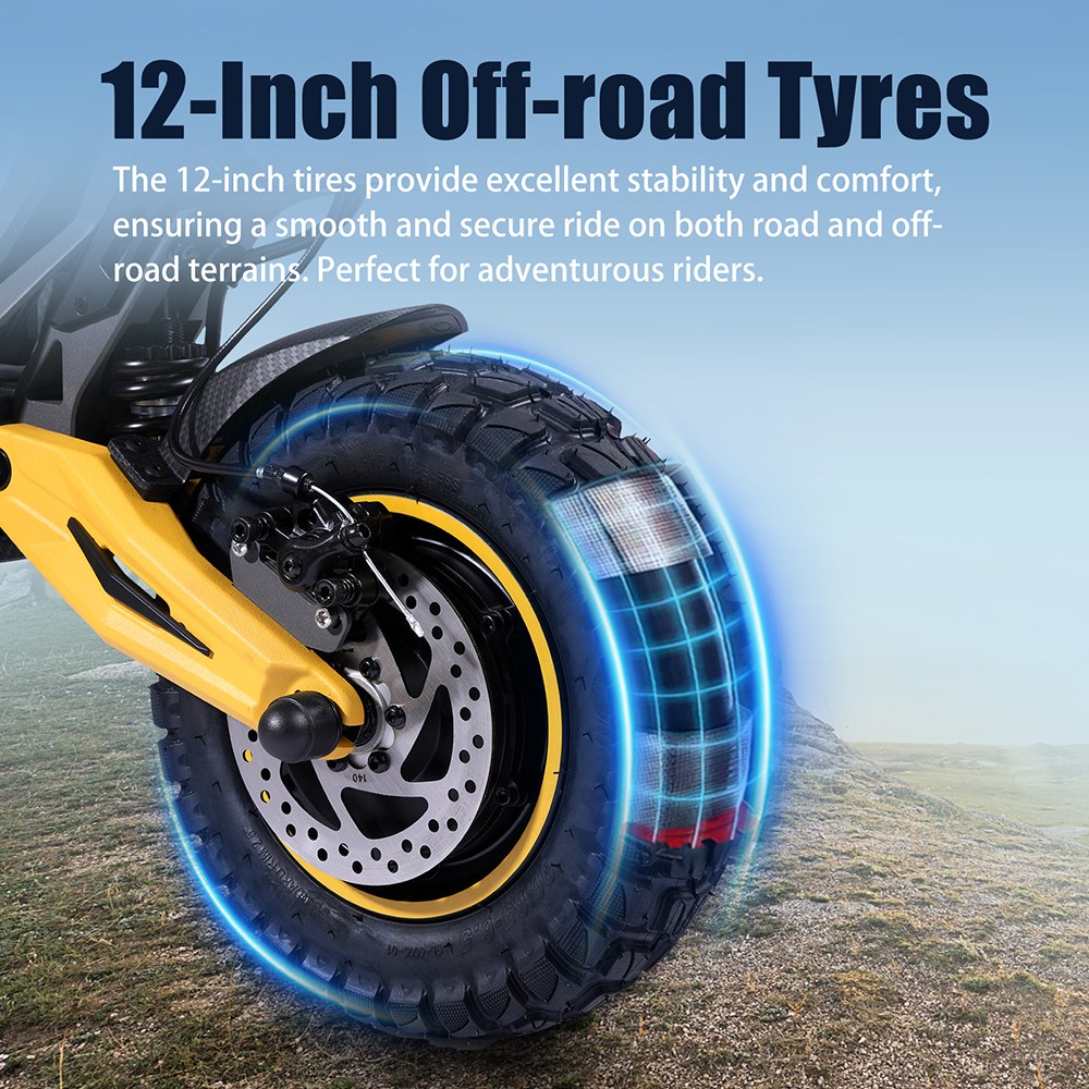 TWOFISH TW4 PRO Electric Scooter, 2*1000W Motor, 60V 23Ah Battery, 12 inch Tires, 72km/h Max Speed, 55km Range, Front and Rear Spring Shock Absorbers, LCD Display