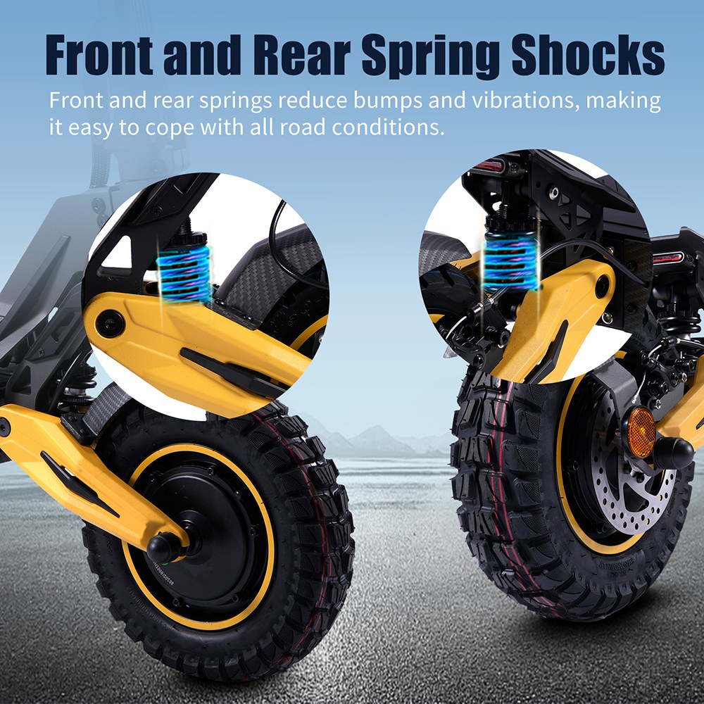 TWOFISH TW4 PRO Electric Scooter, 2*1000W Motor, 60V 23Ah Battery, 12 inch Tires, 72km/h Max Speed, 55km Range, Front and Rear Spring Shock Absorbers, LCD Display
