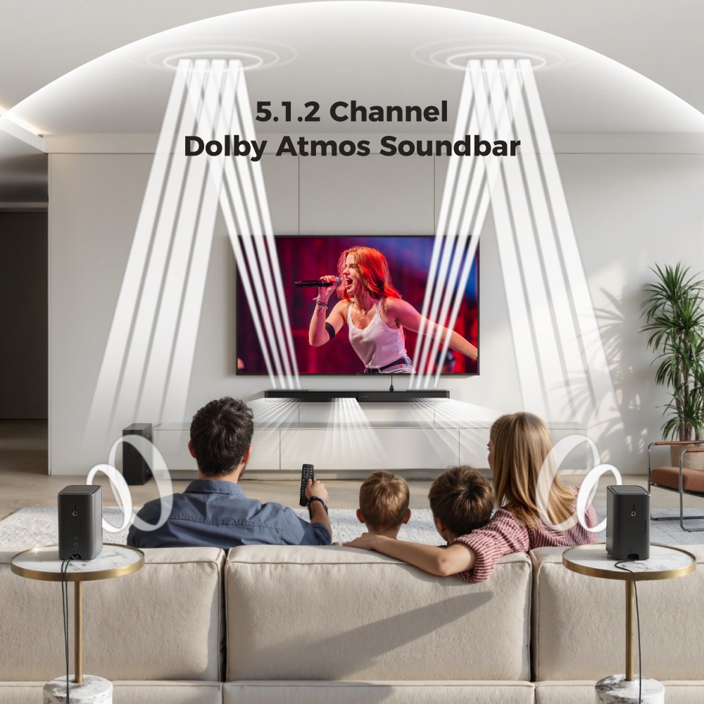 ULTIMEA Skywave F40 5.1.2-Kanal-Soundbar, Dolby Atmos, Bluetooth 5.4, 400 W Spitzenleistung, App-Steuerung