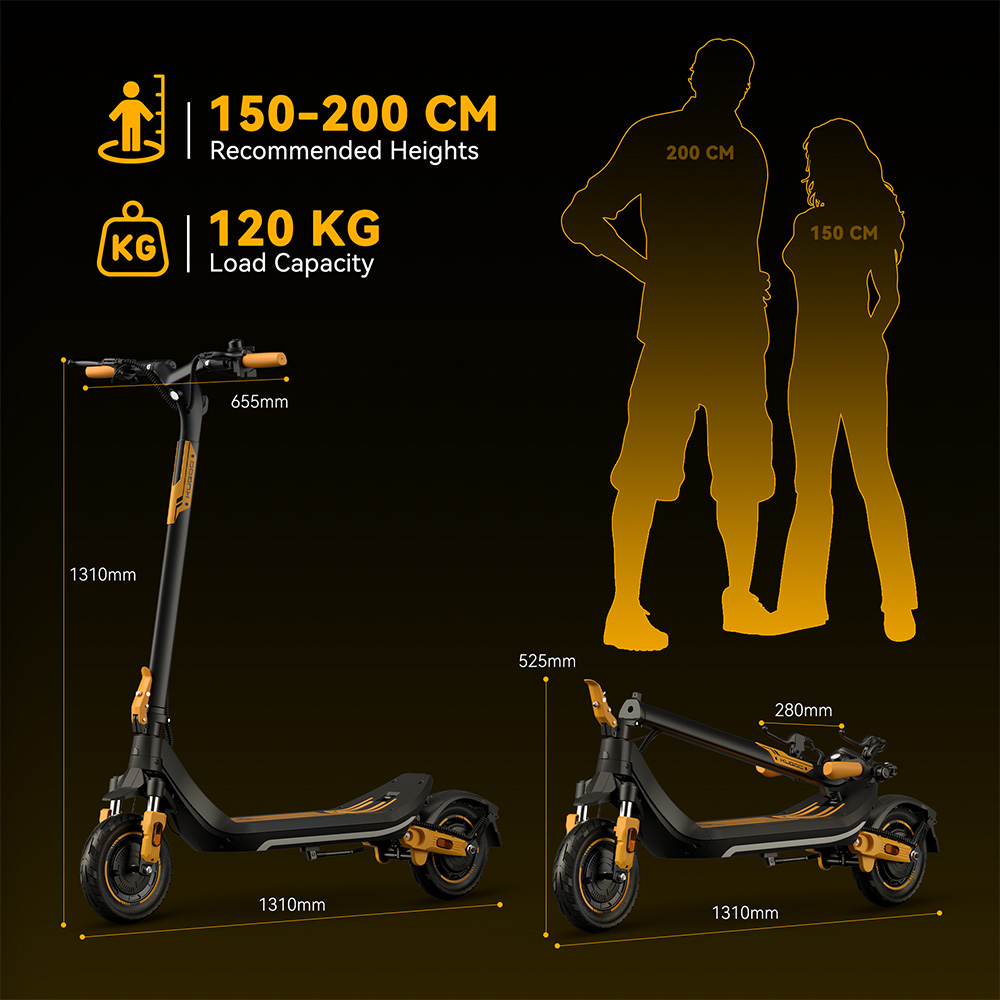 KUGOO M3 PRO Elektromos Roller, 600 W-os Motor, 48 V 13 Ah Akkumulátor, 10 colos Gumiabroncsok, 46 km/h Max. Sebesség, 64 km Hatótávolság, Dupla Tárcsafék, Dupla Felfüggesztés, NFC Feloldás