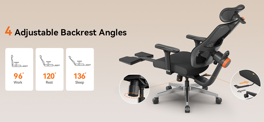 NEWTRAL MagicH-BPro Ergonomic Chair with Footrest + Detachable Workstation Desktop, Black