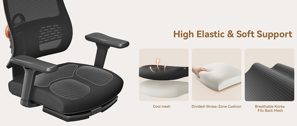 NEWTRAL MagicH-BP Ergonomic Chair with Footrest + Detachable Workstation Desktop, Black