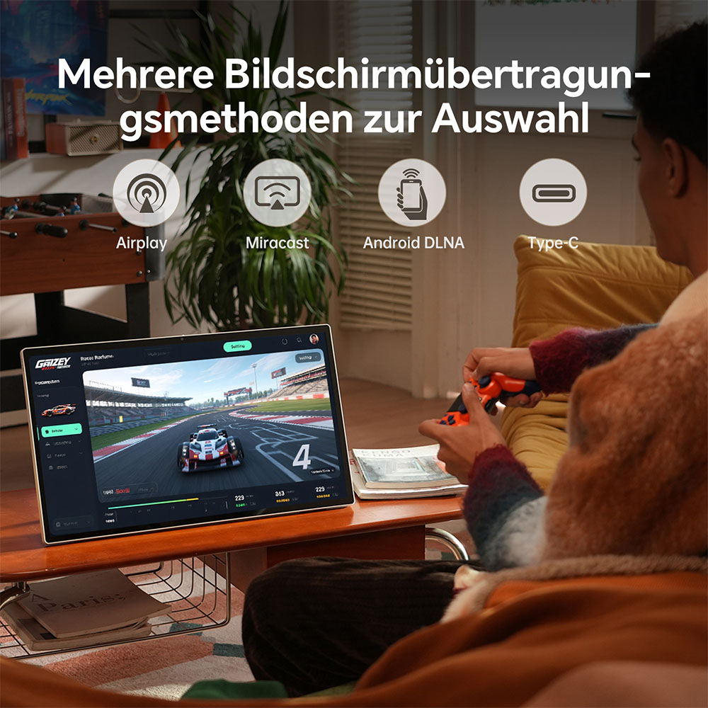 KTC A25Q5 24,5 Zoll tragbarer Touchscreen-Monitor, 1920*1080 Bildschirmauflösung, Google EDLA, Android 14, 8 GB RAM + 128 GB Speicher, 2*8W + 2*4W Lautsprecher, bis zu 8 Stunden Akkulaufzeit, 0-45° Schwenkwinkel und 90° Drehfunktion