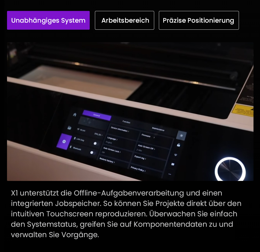 Aliencell X1 40W Lasergravierer + Air Assist Pro + Luftreiniger