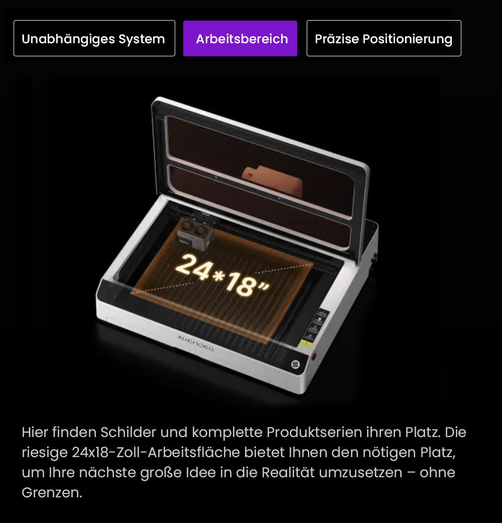 Aliencell X1 40W Lasergravierer + Air Assist Pro + Luftreiniger