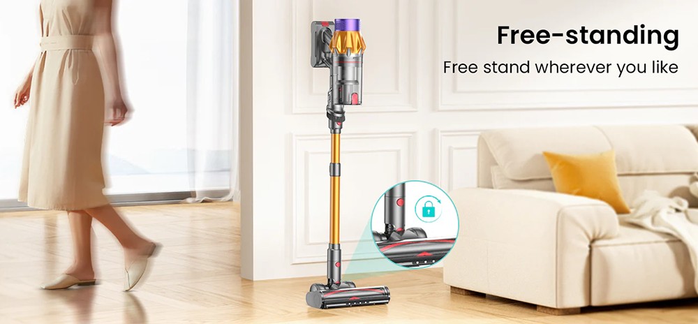 Honiture X7 Cordless Vacuum Cleaner, 45KPa Powerful Suction, 60 Mins Runtime, 1.5L Dust Capacity, Self-Standing 3-in-1 Stick Vacuum, LED Touchscreen, 7-Layer HEPA Filtration, Quiet ≤68 dB
