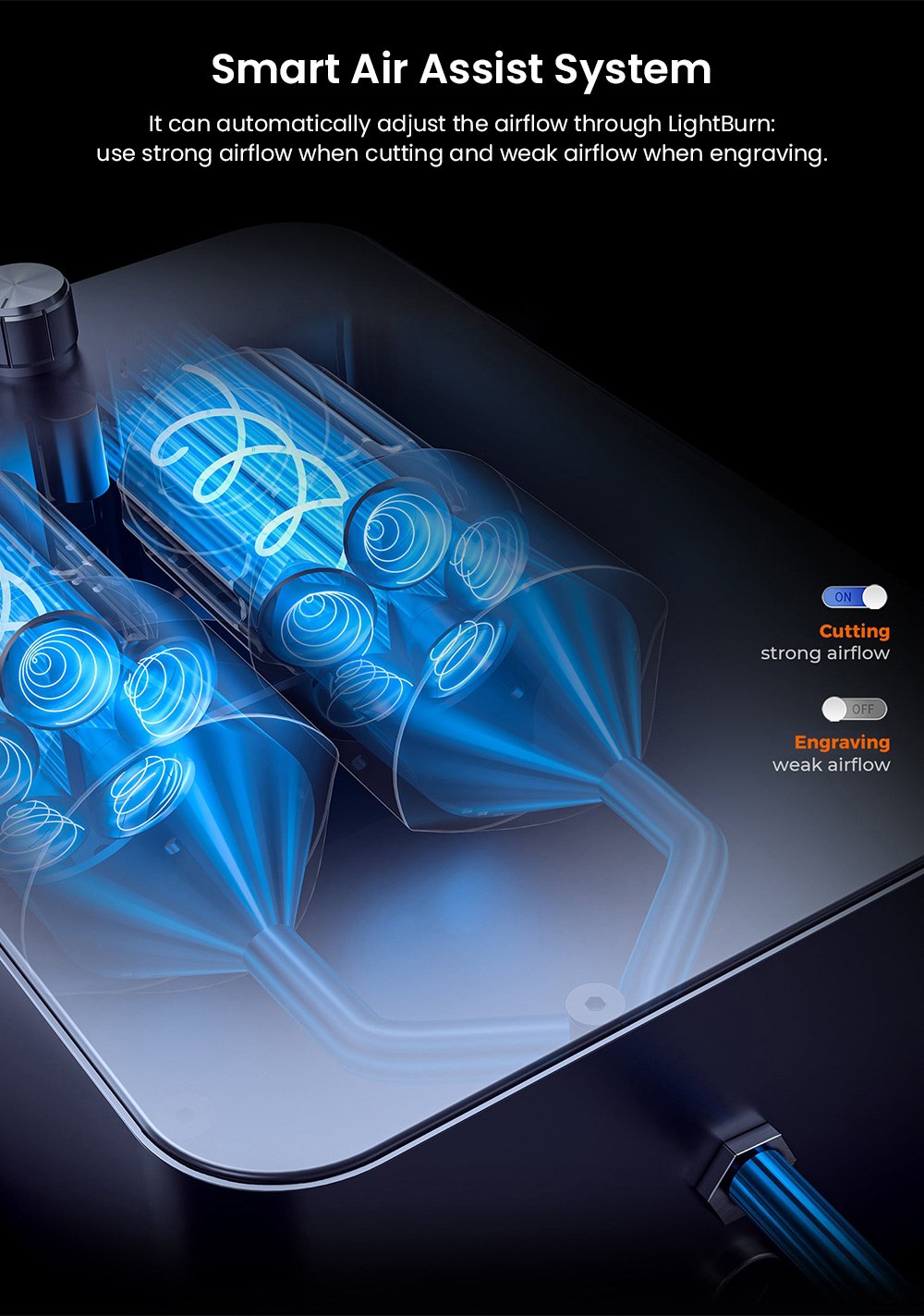 IKIER K1 Pro Max 48W Lasergravierer, 410 mm × 410 mm Arbeitsbereich, 0,01 mm Präzision, 900 mm/s Vorschubgeschwindigkeit, Dual-Gear-Laser, intelligenter Autofokus und automatisches Senkschneiden