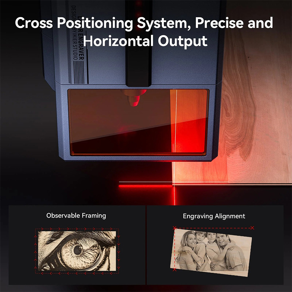 IKIER K1 Pro Max 70W Lasergravierer, 410×410mm Arbeitsbereich, 900mm/s Geschwindigkeit, 0,01mm Präzision, Dual-Gear-Laser, Ein-Tasten-Autofokus & automatisches Senkschneiden