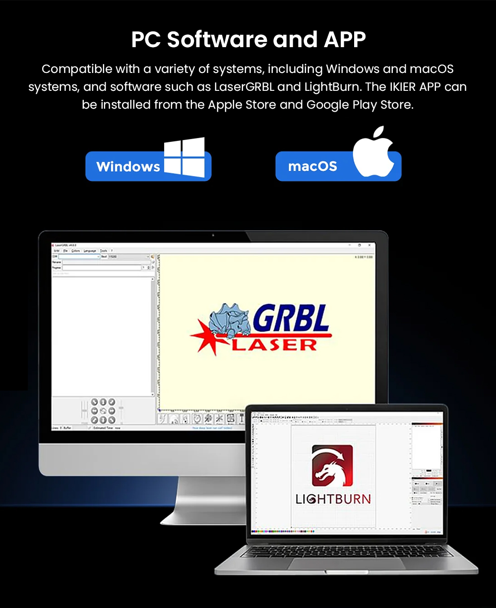 IKIER K1 Ultra 36W Lasergravierer, Arbeitsbereich 410 mm × 410 mm, Vorschubgeschwindigkeit 800 mm/s, Laserfleckgröße 0,08 mm × 0,1 mm, Präzision 0,01 mm, Autofokus, automatisches Senken und Schneiden in einem Durchgang