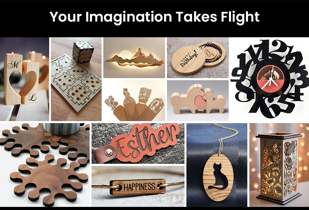 IKIER K1 Ultra 36W Lasergravierer, Arbeitsbereich 410 mm × 410 mm, Vorschubgeschwindigkeit 800 mm/s, Laserfleckgröße 0,08 mm × 0,1 mm, Präzision 0,01 mm, Autofokus, automatisches Senken und Schneiden in einem Durchgang