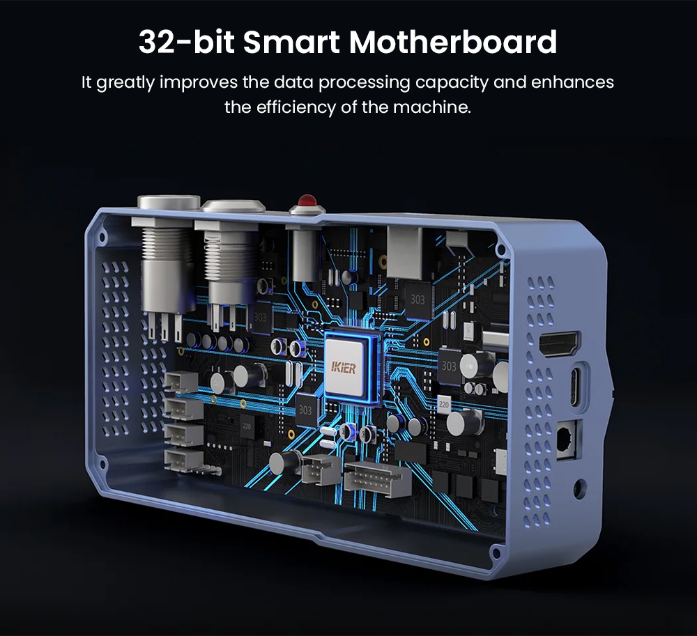 IKIER K1 Ultra 36W Lasergravierer, Arbeitsbereich 410 mm × 410 mm, Vorschubgeschwindigkeit 800 mm/s, Laserfleckgröße 0,08 mm × 0,1 mm, Präzision 0,01 mm, Autofokus, automatisches Senken und Schneiden in einem Durchgang