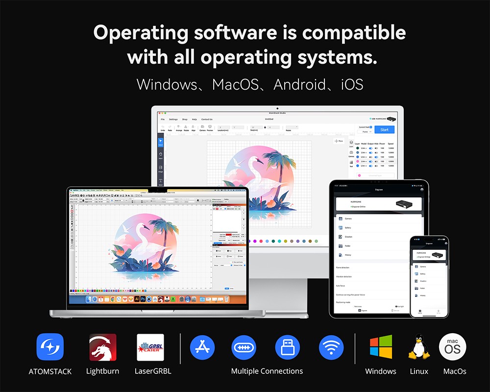 IKIER K70 MAX 70W Lasergravierer, 850×800mm Arbeitsbereich, 0,01mm hohe Präzision, 0,1×0,15mm ultrafeiner Punkt, 400mm/s hohe Geschwindigkeit, automatischer Fokus & automatisches Senken beim Schneiden