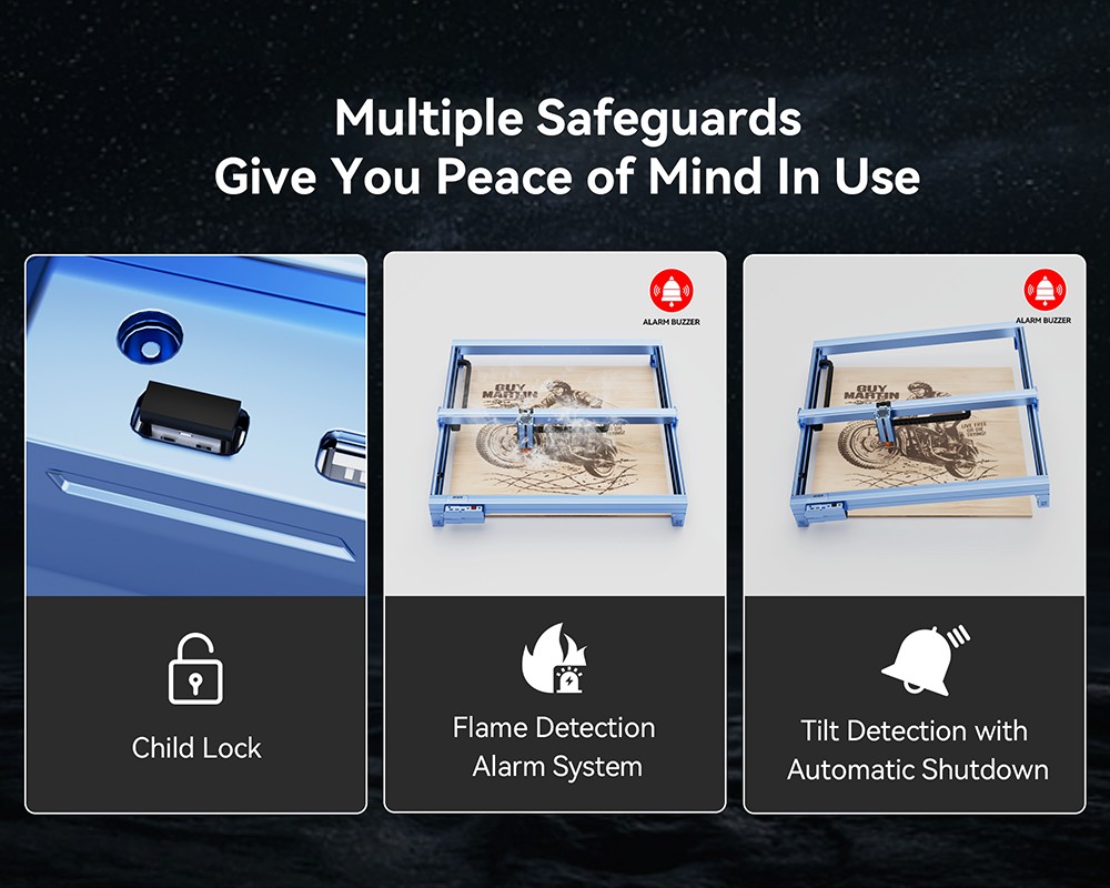 IKIER K70 MAX 70W Lasergravierer, 850×800mm Arbeitsbereich, 0,01mm hohe Präzision, 0,1×0,15mm ultrafeiner Punkt, 400mm/s hohe Geschwindigkeit, automatischer Fokus & automatisches Senken beim Schneiden