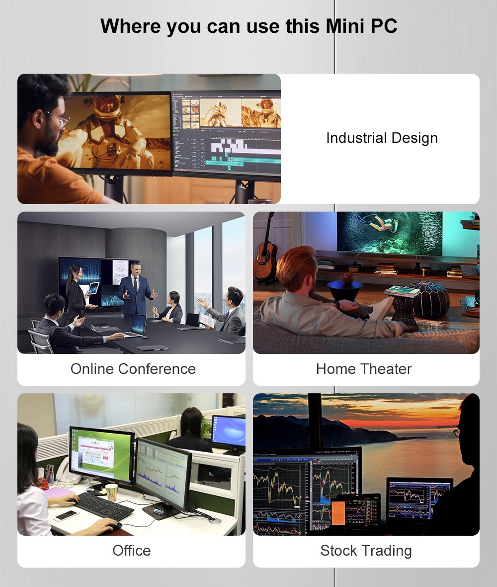 Mini PC Ninkear M8, processeur AMD Ryzen 7 8745HS 8 cœurs (4,9 GHz max.), 16 Go de RAM DDR5, SSD 1 To, triple affichage (DP : 8K + HDMI : 4K + USB-C : 4K), Wi-Fi 6, Bluetooth 5.2, 3 ports USB 3.2, 1 port USB 2.0, 2 ports RJ45 2,5 Gb/s, 1 prise casque