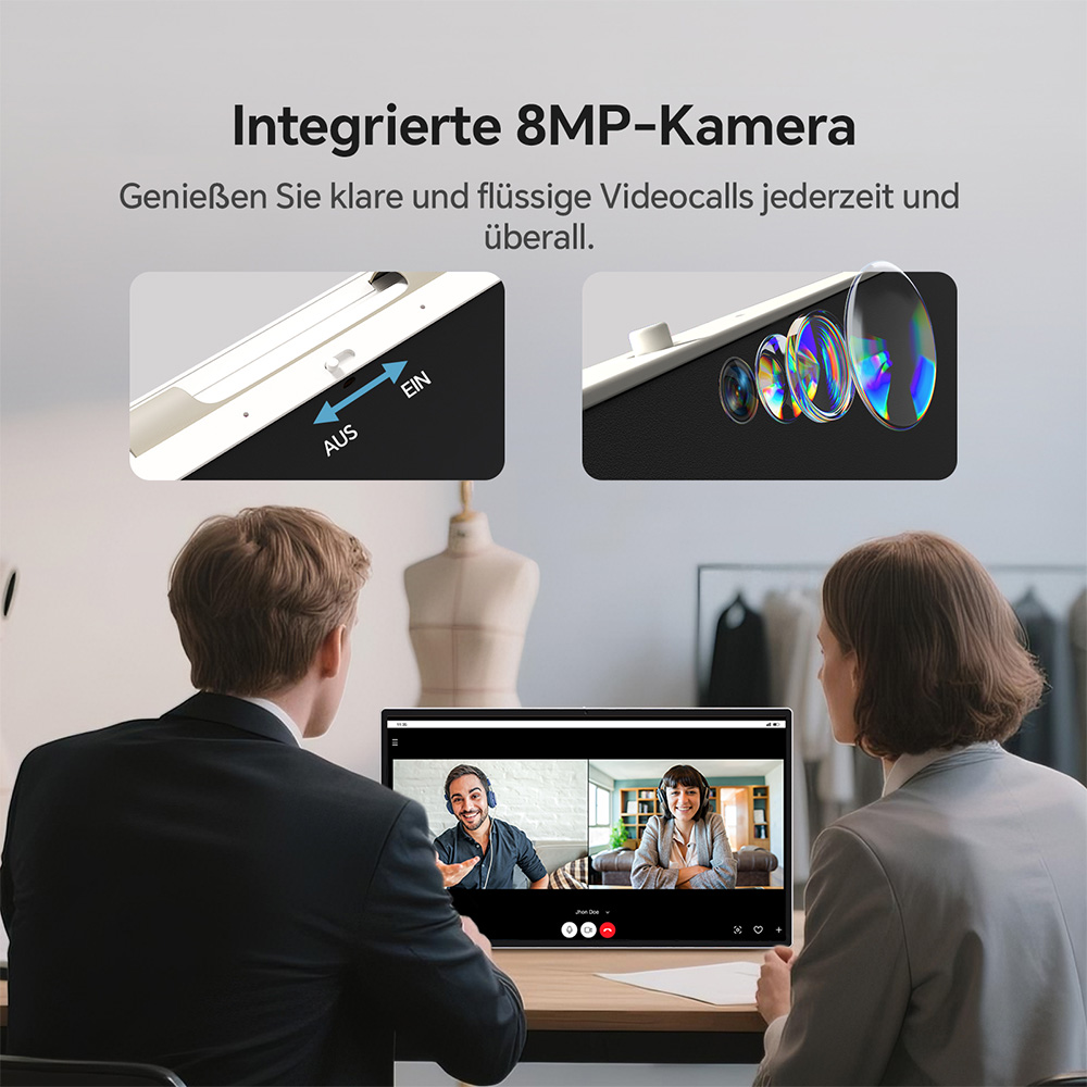 KTC A25Q5 24,5 Zoll tragbarer Touchscreen-Monitor, 1920*1080 Bildschirmauflösung, Google EDLA, Android 14, 8 GB RAM + 128 GB Speicher, 2*8W + 2*4W Lautsprecher, bis zu 8 Stunden Akkulaufzeit, 0-45° Schwenkwinkel und 90° Drehfunktion