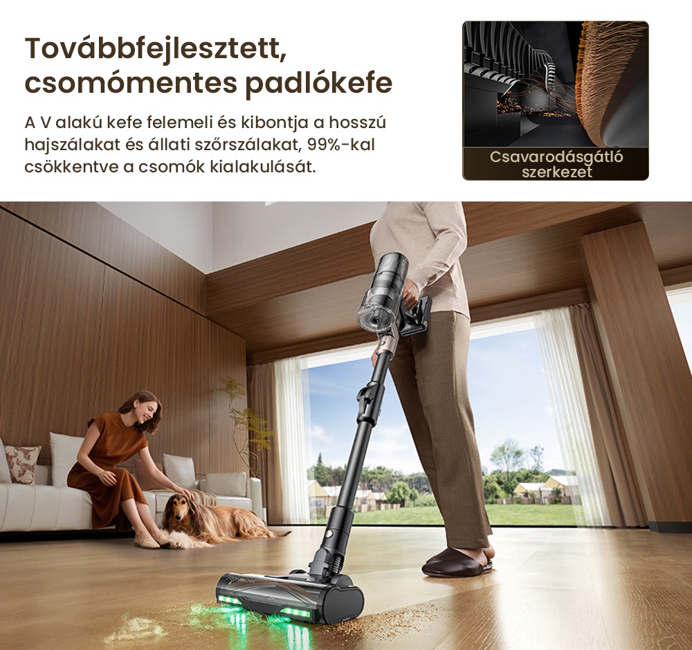 Proscenic P20 OnePass Vezeték Nélküli Porszívó, 70000Pa Szívóerő, 70 Perc Üzemidő, 680W Kefe Nélküli Motor, 180°-ban Hajlítható Cső, Nedves és Száraz Tisztítás Extra Víztartállyal