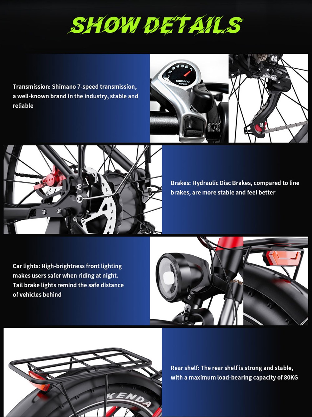 DUOTTS F26 Lite Electric Bike, 500W Motor, 48V 18Ah Battery, 26*4.0 inch Tires, 50km/h Max Speed, 90km Range, Hydraulic Disc Brake, Front Fork Hydraulic Suspension, Shimano 7-speed, APP Control - Black Red