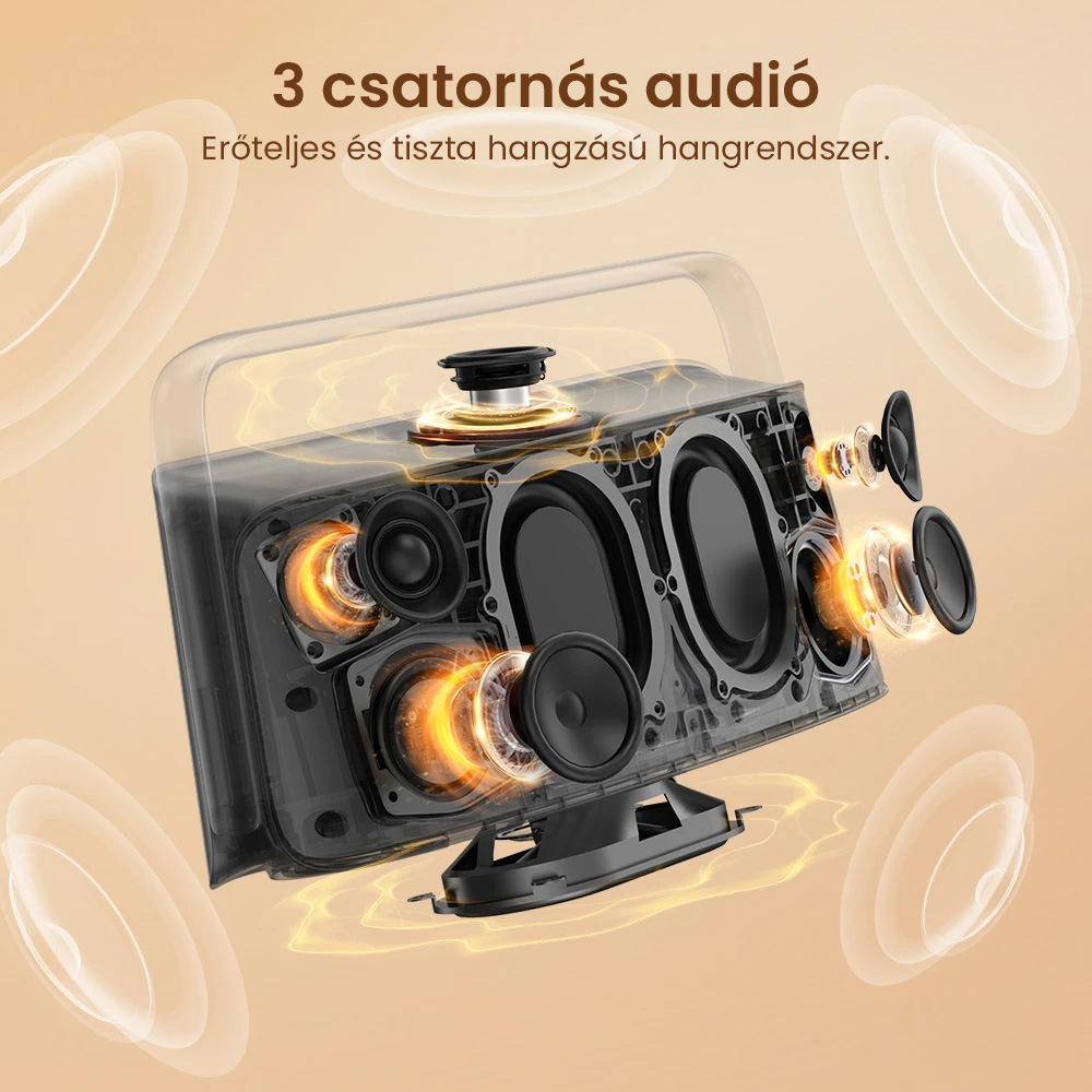 Tronsmart Fiitune X30 otthoni térhatású hangszóró, nagy felbontású hang, 14 órás akkumulátor-üzemidő