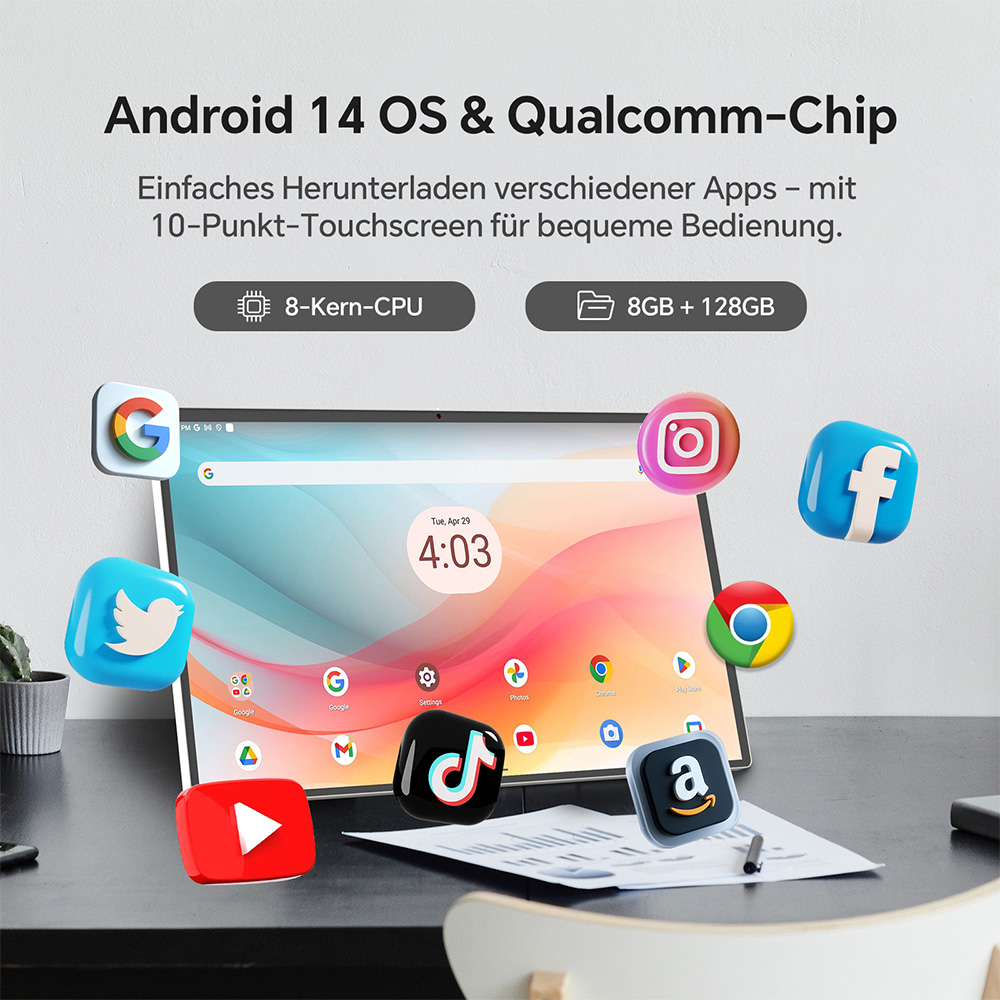 KTC A25Q5 24,5 Zoll tragbarer Touchscreen-Monitor, 1920*1080 Bildschirmauflösung, Google EDLA, Android 14, 8 GB RAM + 128 GB Speicher, 2*8W + 2*4W Lautsprecher, bis zu 8 Stunden Akkulaufzeit, 0-45° Schwenkwinkel und 90° Drehfunktion