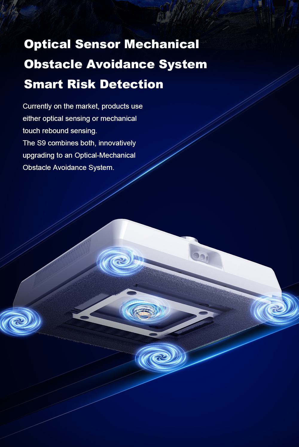 Liectroux S9 Window Cleaning Robot, Dual Roller Brushes, 6-way Water Spray, 9000Pa Suction, Remote and App Control