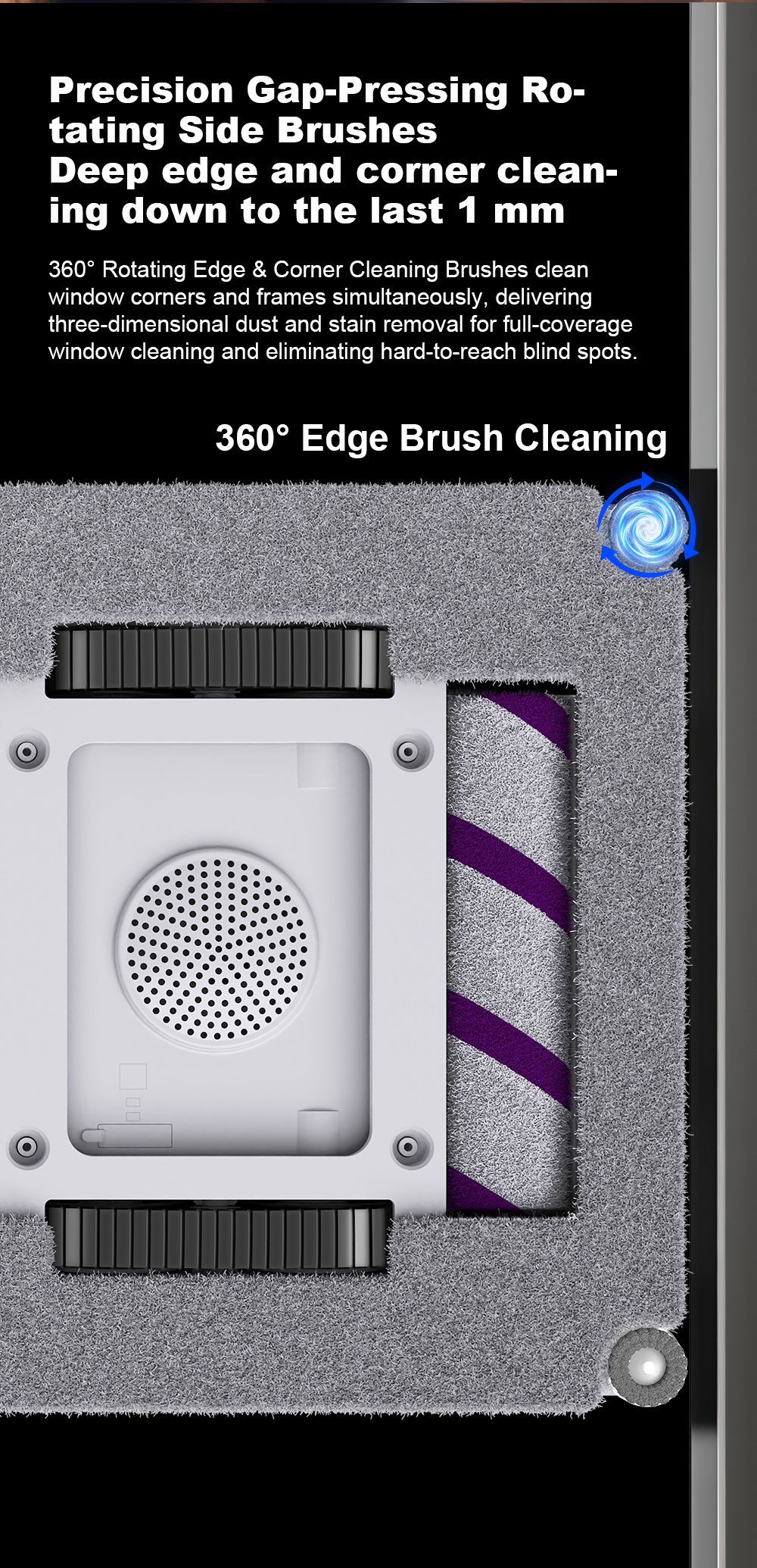 Liectroux S9 Window Cleaning Robot, Dual Roller Brushes, 6-way Water Spray, 9000Pa Suction, Remote and App Control