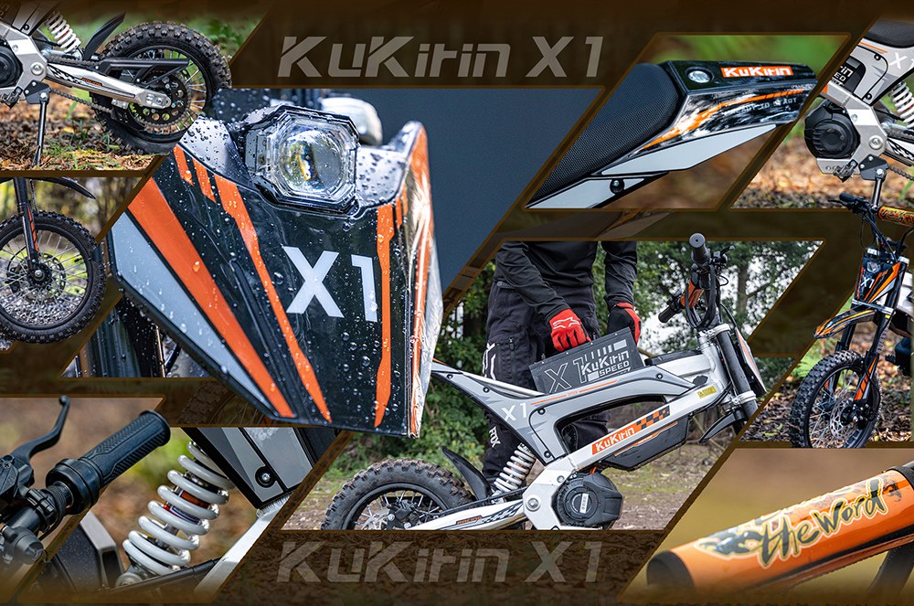 Kukirin X1 Elektromos Motorkerékpár, 1000W Motor, 48V 20,8Ah Akkumulátor, 14 Hüvelykes Első és 12 Hüvelykes Hátsó Gumik, 50km/h Maximális Sebesség, 40km Hatótáv, Első és Hátsó Hidraulikus Fékek, Hidraulikus Lengéscsillapítás