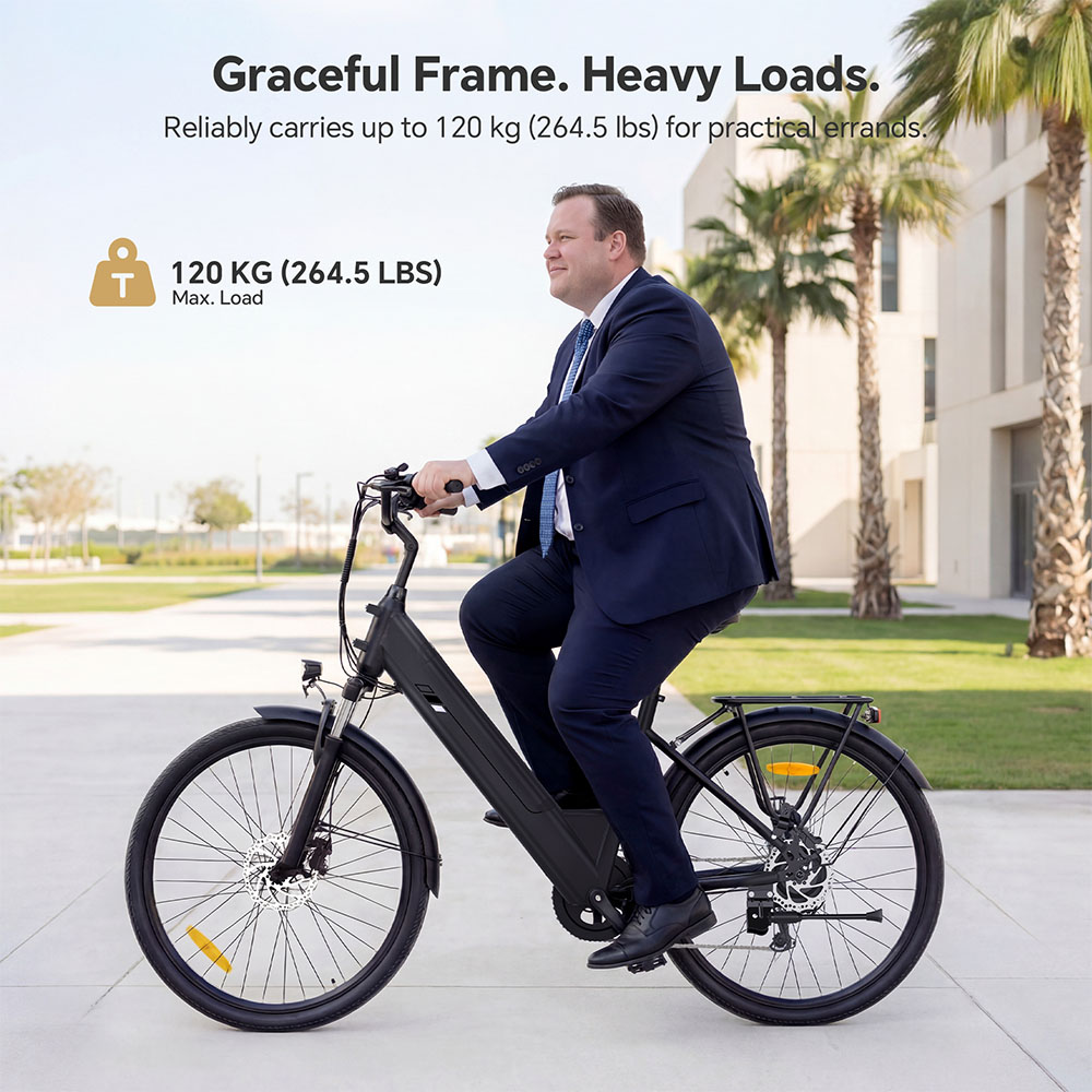 Touroll J2 ST Pro Electric Bike, 250W Motor, 36V 15.6Ah Battery, 26 inch Tires, 25km/h Max Speed, 100km Range, Hydraulic Disc Brake, Front Suspension Fork