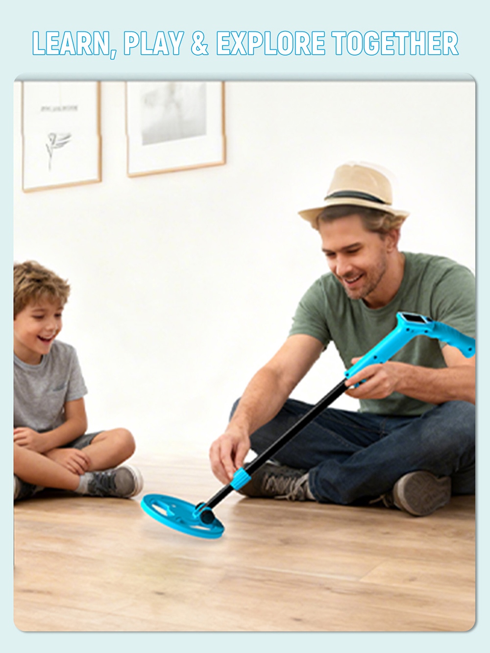 KAIWEETS EXPLORER LITE Kids Metal Detector, 0.39kg Lightweight, Adjustable Stem, Color LCD Display, 4-Step Quick Assembly, Outdoor Treasure Hunting Kit