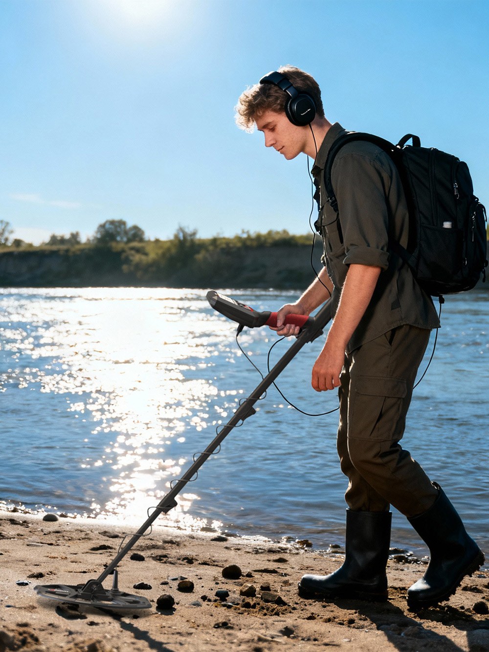KAIWEETS EXPLORER X III Metalldetektor, 5,82 kHz, 11'×9' wasserdichte Spule, 5 Modi, 10 Stunden Akkulaufzeit, professionelle Gold- und Schatzsuche