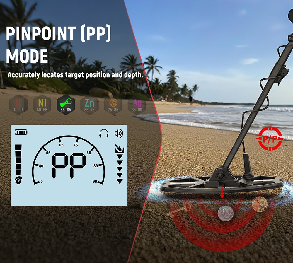 KAIWEETS EXPLORER X III Metalldetektor, 5,82 kHz, 11'×9' wasserdichte Spule, 5 Modi, 10 Stunden Akkulaufzeit, professionelle Gold- und Schatzsuche
