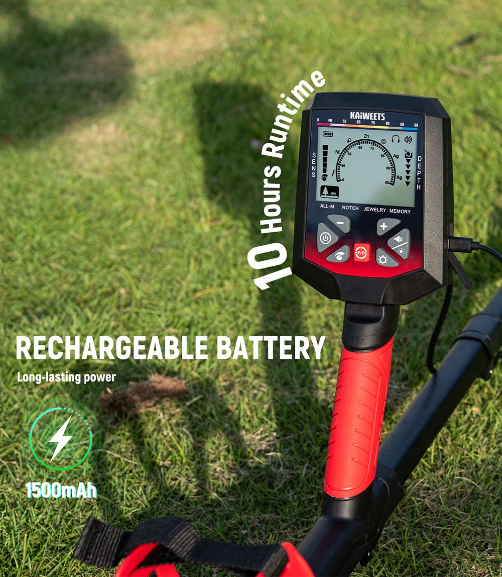 KAIWEETS EXPLORER X III Metal Detector, 5.82KHz, 11'×9' Waterproof Coil, 5 Modes, 10H Battery, Professional Gold & Treasure Hunting