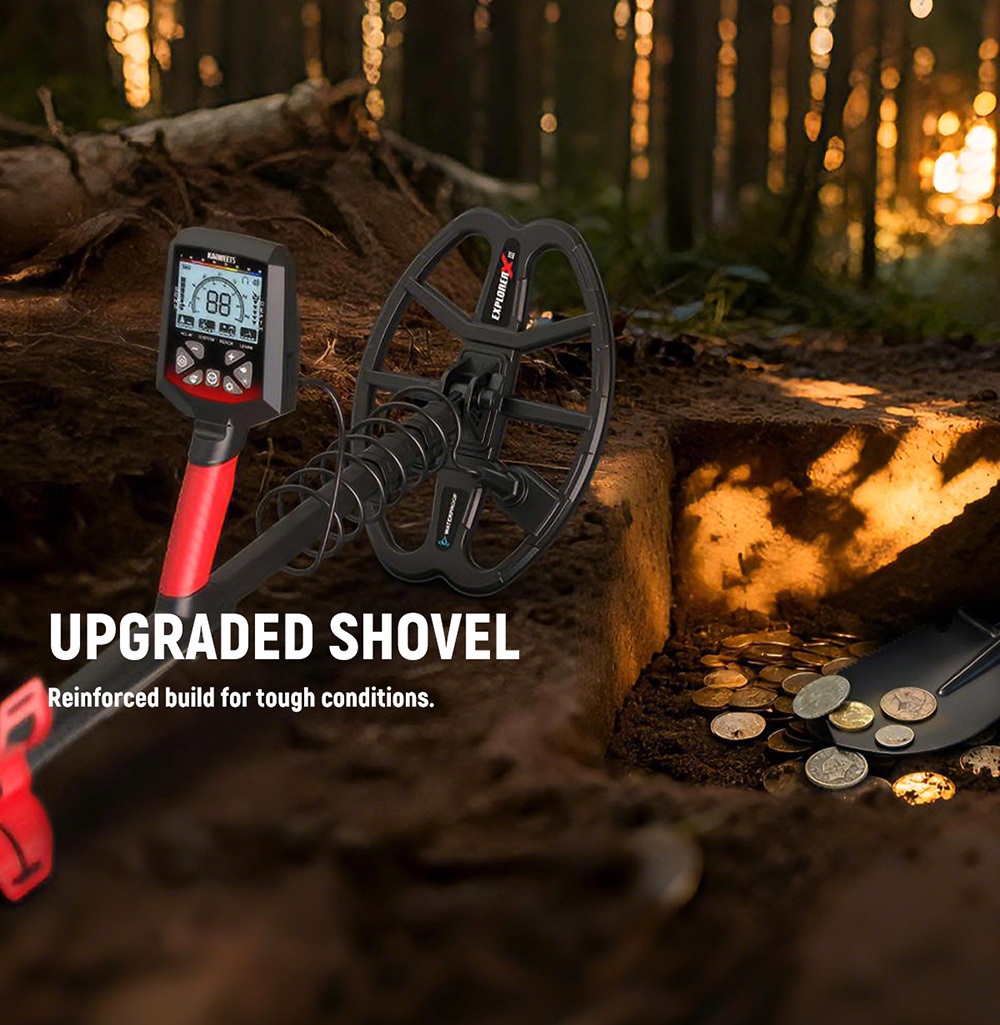 KAIWEETS EXPLORER X III Metal Detector, 5.82KHz, 11'×9' Waterproof Coil, 5 Modes, 10H Battery, Professional Gold & Treasure Hunting