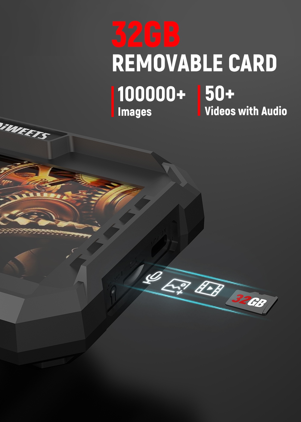 KAIWEETS KBA02 Zwei-Wege-Gelenk-Endoskopkamera, 6,5-mm-Sonde, 210°-Drehung, 1,3 m IPS-Display (1080p), IP67 wasserdicht, 3000-mAh-Akku, 1,6 m Kabel