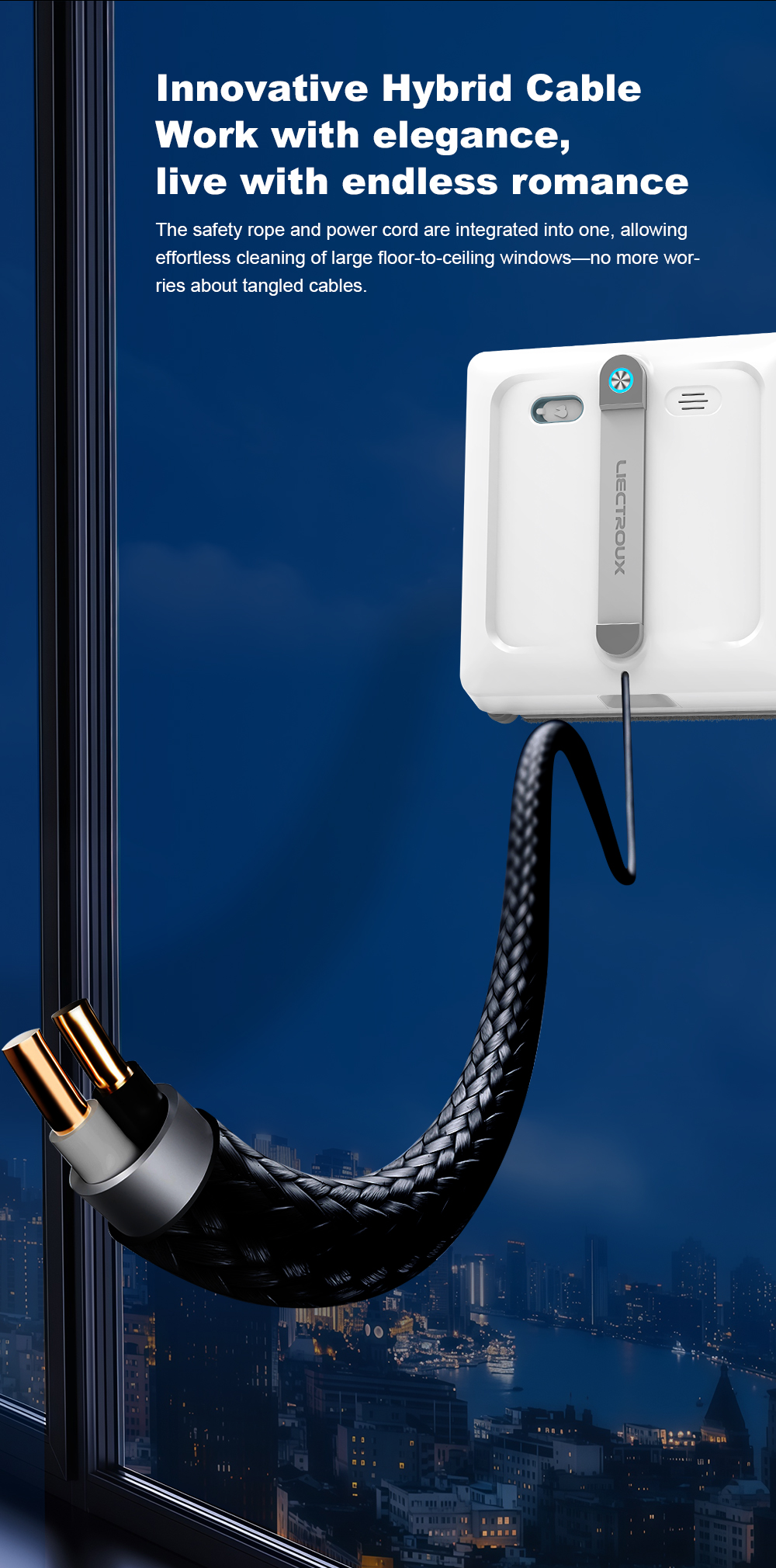 Liectroux S9 Window Cleaning Robot, Dual Roller Brushes, 6-way Water Spray, 9000Pa Suction, Remote and App Control