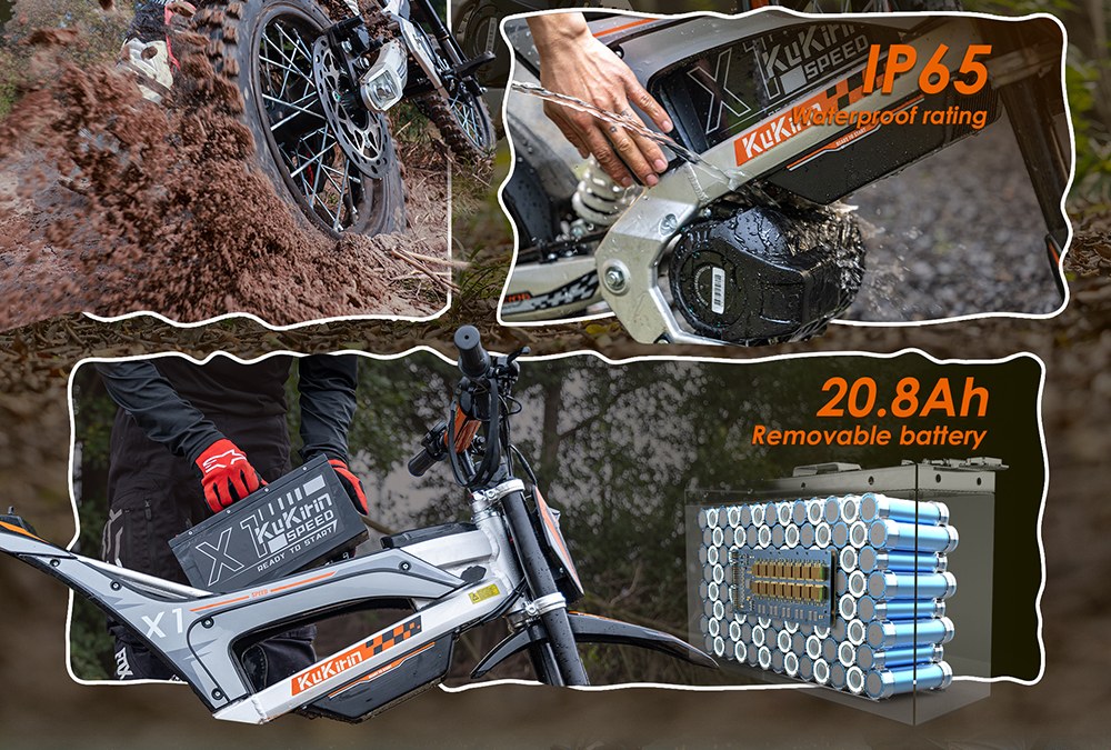 Kukirin X1 Elektromos Motorkerékpár, 1000W Motor, 48V 20,8Ah Akkumulátor, 14 Hüvelykes Első és 12 Hüvelykes Hátsó Gumik, 50km/h Maximális Sebesség, 40km Hatótáv, Első és Hátsó Hidraulikus Fékek, Hidraulikus Lengéscsillapítás