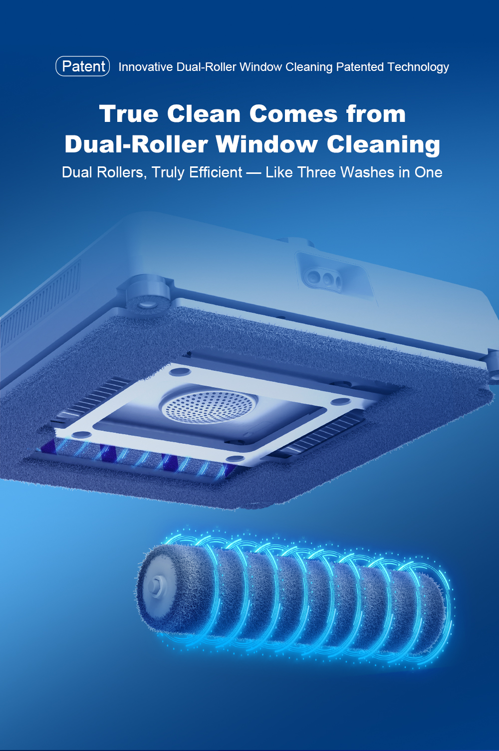 Liectroux S9 Window Cleaning Robot, Dual Roller Brushes, 6-way Water Spray, 9000Pa Suction, Remote and App Control