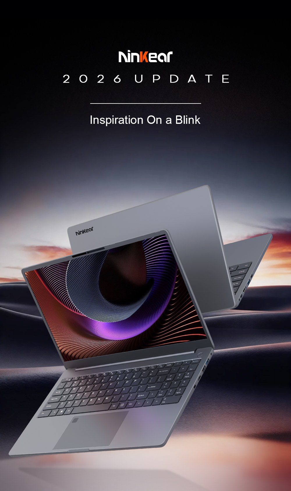 Ninkear A15 Pro Laptop, 16 hüvelykes 2560*1600 képernyő, 120Hz frissítési gyakoriság, AMD Ryzen 5 7430U 6 magos max. 4.3GHz, 16GB RAM 1TB SSD, WiFi6 Bluetooth5.2, Ujjlenyomat-olvasós feloldás, Háttérvilágítású billentyűzet, 2 teljes funkcionalitású Type-C, 3*USB3.0, 1*HDMI, 1*Micro SD kártya, 1*Audio