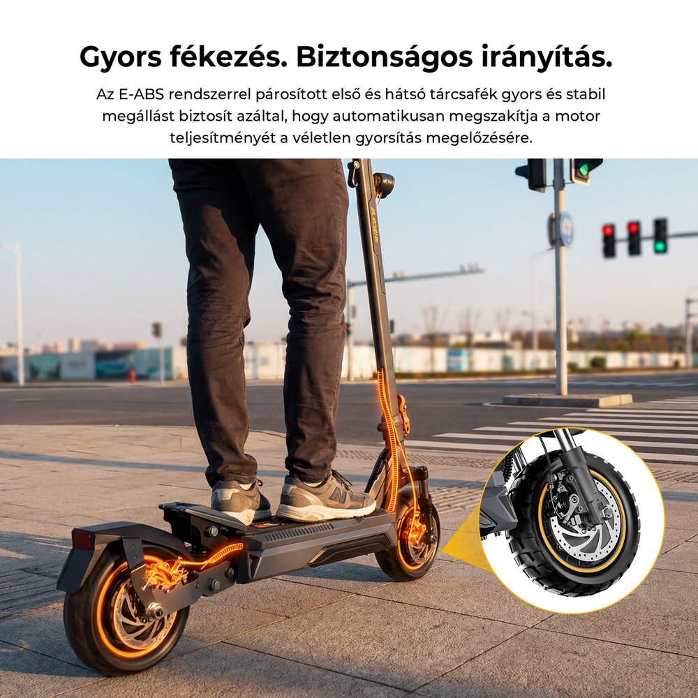 Ausom K20 Pro Dual Motor Electric Scooter, 1000W*2 Motor, 48V 18Ah Battery, 10 Inch Tires, 60km/h Max Speed, 90km Range, Front & Rear Disc Brake, Dual Front Suspension, NFC Unlock